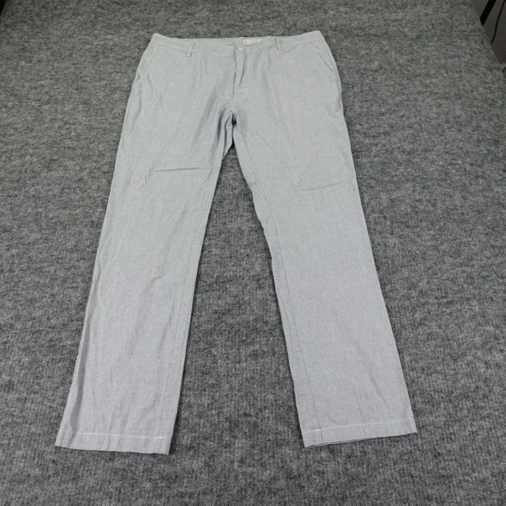 Linksoul Pants Mens 38 Blue‎ White Pinstripe Chinos Cotton Blend Light (40X31)